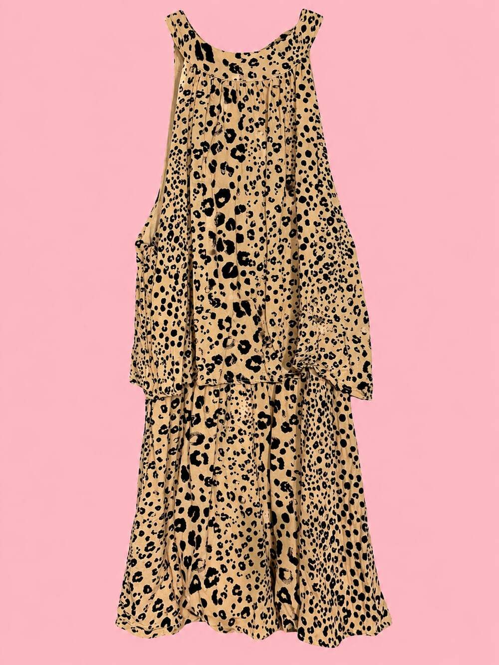 Entro Animal Print Leopard Print Halter Neck Romper